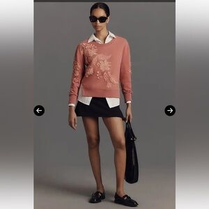 NWT Anthropologie Fern & Flower Crew-Neck Sweatshirt Worn Elle Sloane Avery M